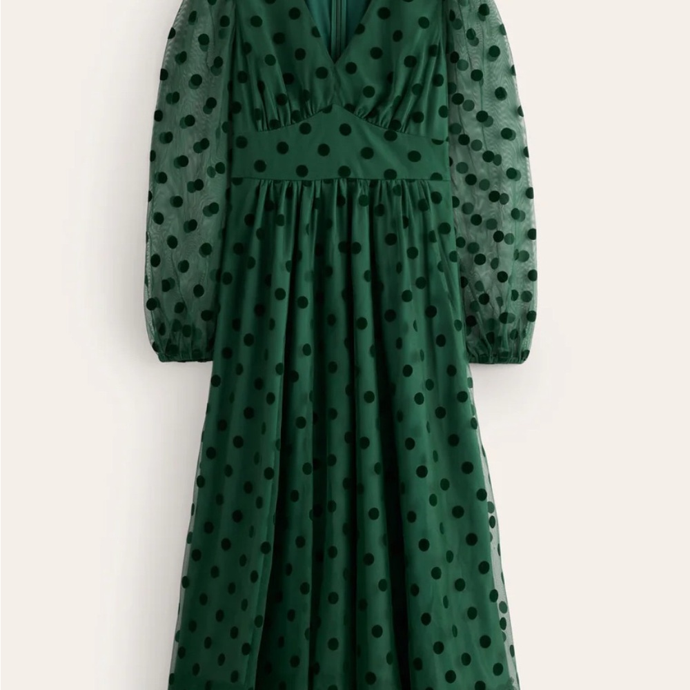 Green Polka Dot Long Sleeve Dress